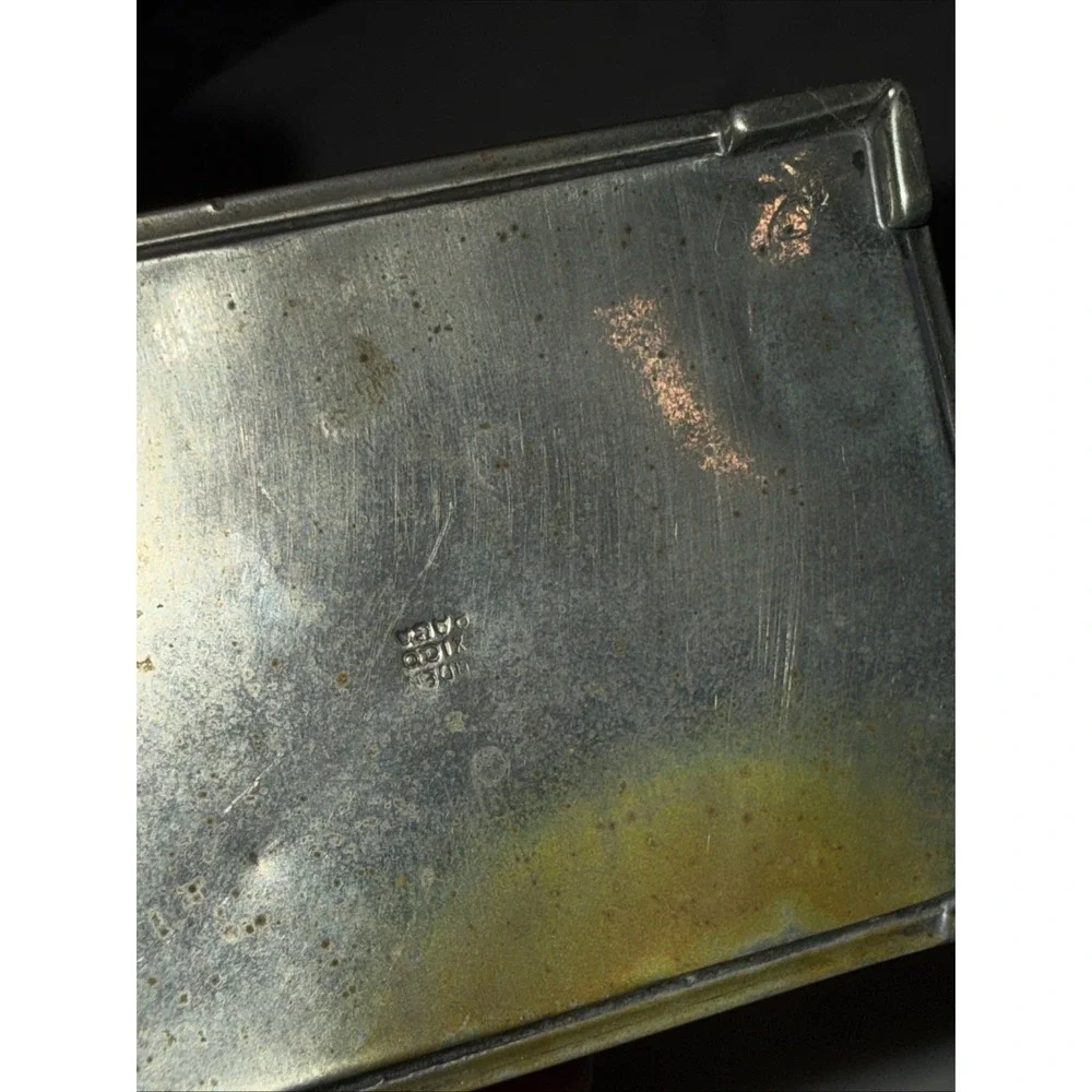 Alpaca & Abalone Lidded Trinket Box‎ Stamped 2.5x1.75